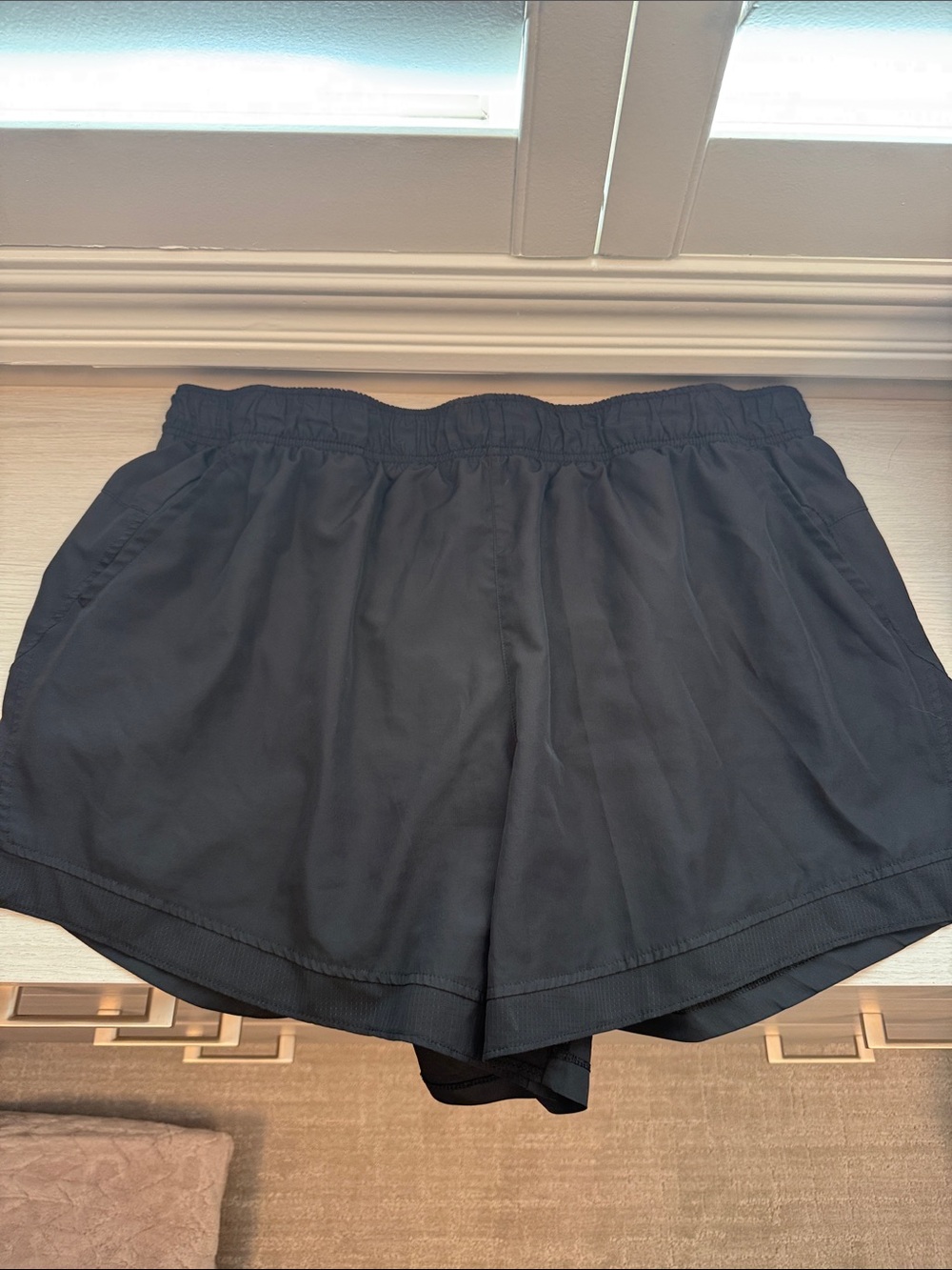 Athletic Works Women's Black Athletic Shorts with Elastic Waist